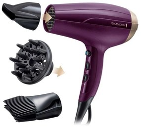 Uscator de par Remington Your Style D5219, 2300 W, 3 trepte de caldura, 2 viteze, Functie Ionica, 3 accesorii, Mov/Negru