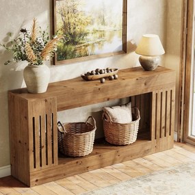 MAM40 - Masa Consola, 160 cm, masuta hol cu raft, living, dining, dormitor - Maro