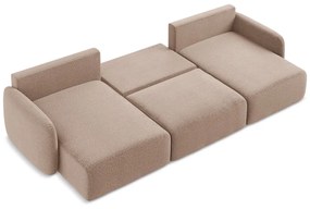 Colțar maro deschis extensibil/cu spațiu de depozitare Kalena – Makamii