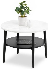 Măsuță de cafea Randolf S (lemn alb + negru). Promo -16%. 1111688