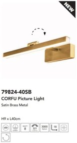 Aplica de perete LED pentru oglinda sau tablou Corfu alama