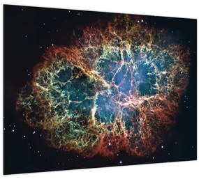 Tablou pe sticlă - Nebuloasa Crabului (70x50 cm)