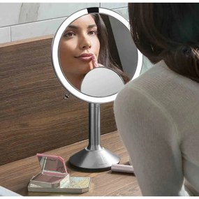 Oglindă cosmetică (5x) cu led/de mărire ø 20 cm Sensor Trio – simplehuman