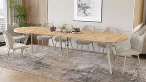 Mazzoni Masă ovală extensibilă EXPANSO Stejar Artisan / picioare cașmir