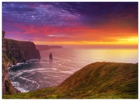 Tablou pe sticlă - Stâncile din Moher (70x50 cm)