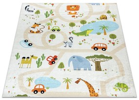 BAMBINO 1165 covor lavabil Grădină zoologică pentru copii anti-alunecare bej - SECUNDAR-COTATI PRODUSUL