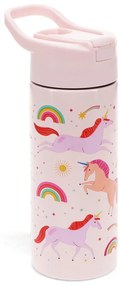 Sticlă pentru copii roz-deschis din oțel inoxidabil 500 ml Unicorn – Rex London