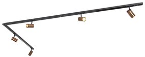 Sistem modern de șine monofazat cu 5 spoturi bronz închis - Jeana
