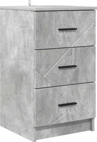 vidaXL Dulap de noapte Gri beton 38 x 38 x 66 cm Lemn compozit