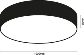 Plafonieră LED 200W/230V 3000/4000/6500K Ø 100 cm neagră