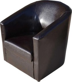 Fotoliu Scoica, 60x70x70 cm, tapitat piele ecologica, wenge, pal