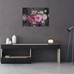 Tablou pe sticlă - Flori de grădină (70x50 cm)