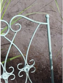 Set bistro pentru exterior din metal verde antichizat cu masă și 2 scaune, „Antique Verte”
