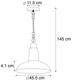 Lampă suspendată industrială neagră - Warrior