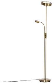 Lampă de podea din bronz cu LED și dimmer, cu lampă de citit - Kelso