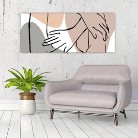 Tablou - Femeie corp linie de artă N⁰2 (120x50 cm)