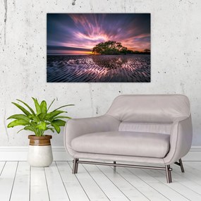 Tablou cu plajă în apus de soare (90x60 cm)