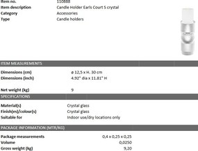 Suport de lumanare design LUX Earls Court S 110888 HZ