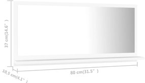 Oglinda de baie, alb, 80 x 10,5 x 37 cm, PAL Alb, 80 cm