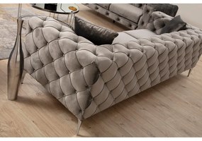 Canapea gri închis cu tapițerie din catifea 237 cm Como – Balcab Home
