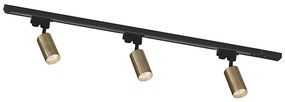 Zuma Line 3552 - Spot TUBE pentru șină, 3xGU10/35W/230V, negru/auriu