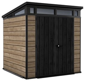 Căsuță de grădină Signature PENT 7X7 din plastic, lemn de frasin