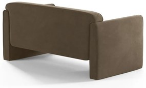 Canapea taupe cu tapițerie din catifea 140 cm Abby – Micadoni