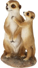 Decorațiune de grădină Suricate, 14 x 11 x în.24cm, poliresină