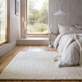 Covor fildeș țesut manual din lână 120x170 cm Harris Boucle – Flair Rugs