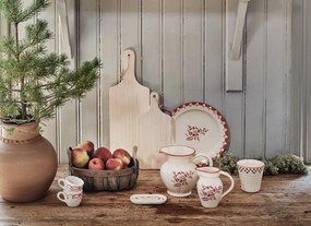 Farfurie mică decorativă vintage din ceramică, alb cu detalii albastre „Viola Bow”