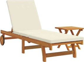 vidaXL Șezlong 1-persoană 2 pcs Maro Lemn Solid de Acacia