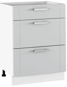 Dulap inferior de bucătărie Janne Typ 57 (Gri deschis + Alb). 1021223