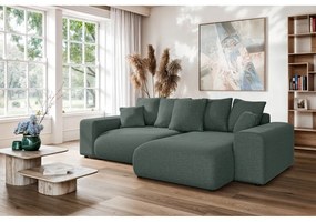 Colțar verde închis extensibil/cu spațiu de depozitare (cu colț variabil) Luma – Ropez