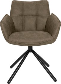 Set 2 scaune Frisco rotative microfibra maro 62/43/84 cm