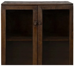 Vitrină maro din lemn de mango 80x100x40 cm Ravi – Ixia