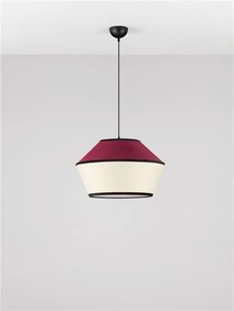 Lustra cu abajur stratifiat catifea Burgundy cu hartie naturala VELISS