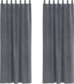 vidaXL Perdele opace 2 pcs Gri deschis 140 x 245 cm Catifea