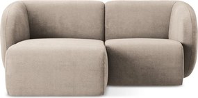 Colțar maro deschis cu tapițerie din chenille (cu colț pe partea stângă/cu șezlong) Lani – Makamii