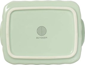 Cutie alimentara ceramica Buydeem CT1006-CG, 810 ml, 17x20.5 cm, Pana la 230°C, Compatibila cuptor si cuptor cu microunde, Verde