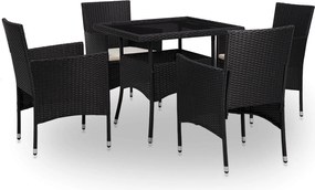 vidaXL Set de Mobilier 5 pcs Negru