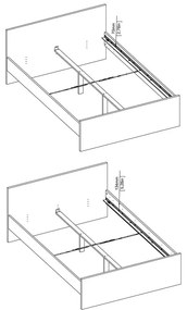 Pat matrimonial alb din placă aglomerată de lemn fără somieră 140x200 cm Naia – Tvilum