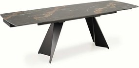 Masa extensibila ARMANI, negru cu efect de marmura/negru, piatra sinte