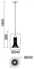 Lustra, Pendul design modern KRISS negru/ crom