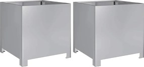 vidaXL Jardiniere grădină, 2 buc., 40x40x40 cm, oțel galvanizat