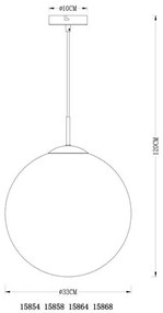 Pendul Varus 15858, 1xE27, auriu mat+transparent, IP20, Globo