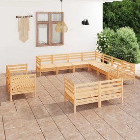 3083214 vidaXL Set mobilier de grădină, 11 piese, lemn masiv de pin