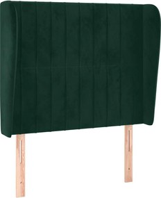 vidaXL Tăblie pat cu aripioare verde închis 103x23x118/128 cm catifea