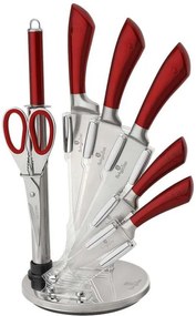 Set de cuțite Berlingerhaus în suport de 8 bucăți-roșu