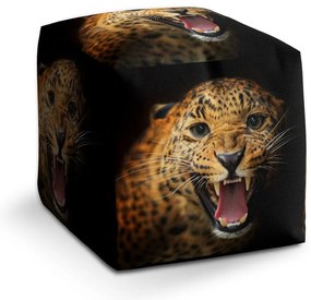 Taburet Cube gepard 2, galben / negru