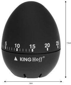 Cronometru de bucatarie Kinghoff KH 1620, 60x75mm, Otel, Corp din cauciuc, Negru